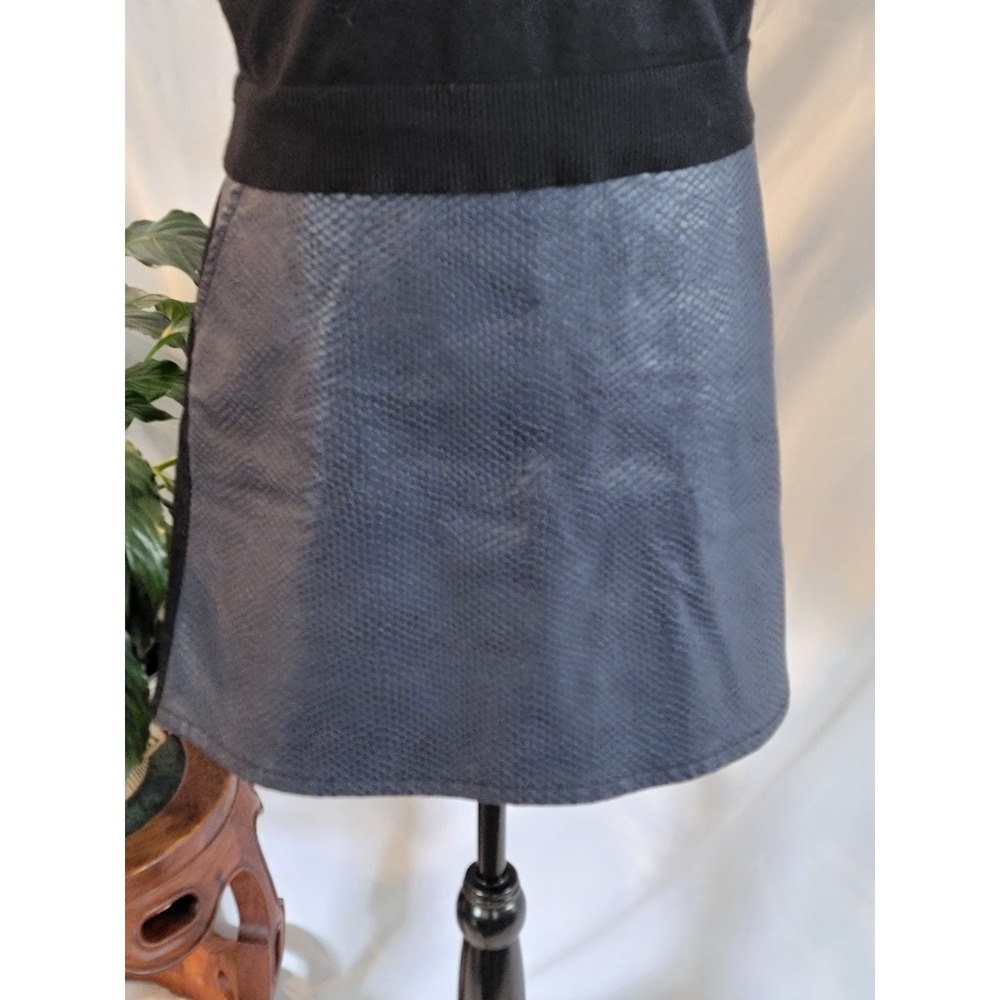 Topshop Moto Blue Metallic Snakeskin Faux Leather Denim Mini Skirt W32 81cm
